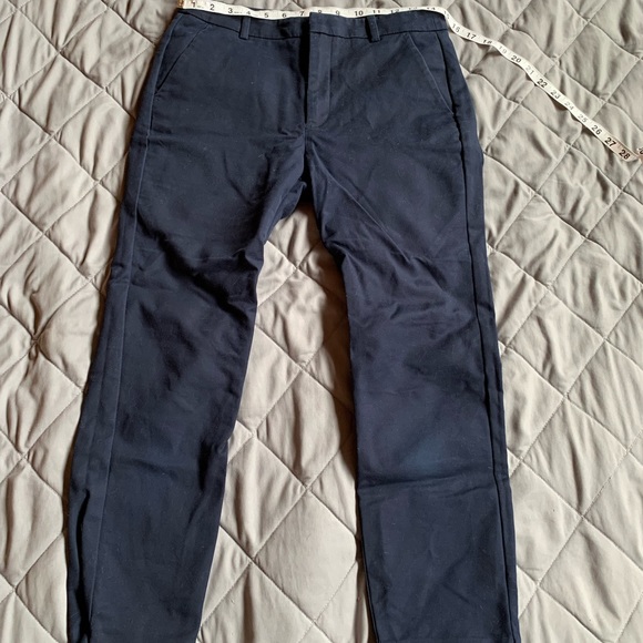 Full length Navy Blue mid-rise trousers - Picture 1 of 4